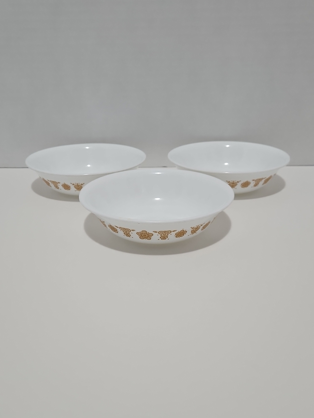 Vintage Corelle Butterfly Gold Dessert Bowls - Set of 3